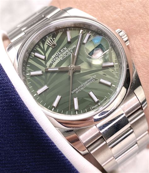 rolex green dial 36mm|green dial Rolex president name.